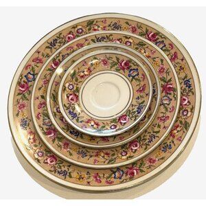 C. AHRENFELDT FRANCE Depose Limoges Floral - 4 Plates Set - Made in France